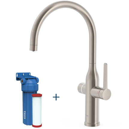 Dual-source single-lever kitchen mixer for mains and filtered water-23045301AC